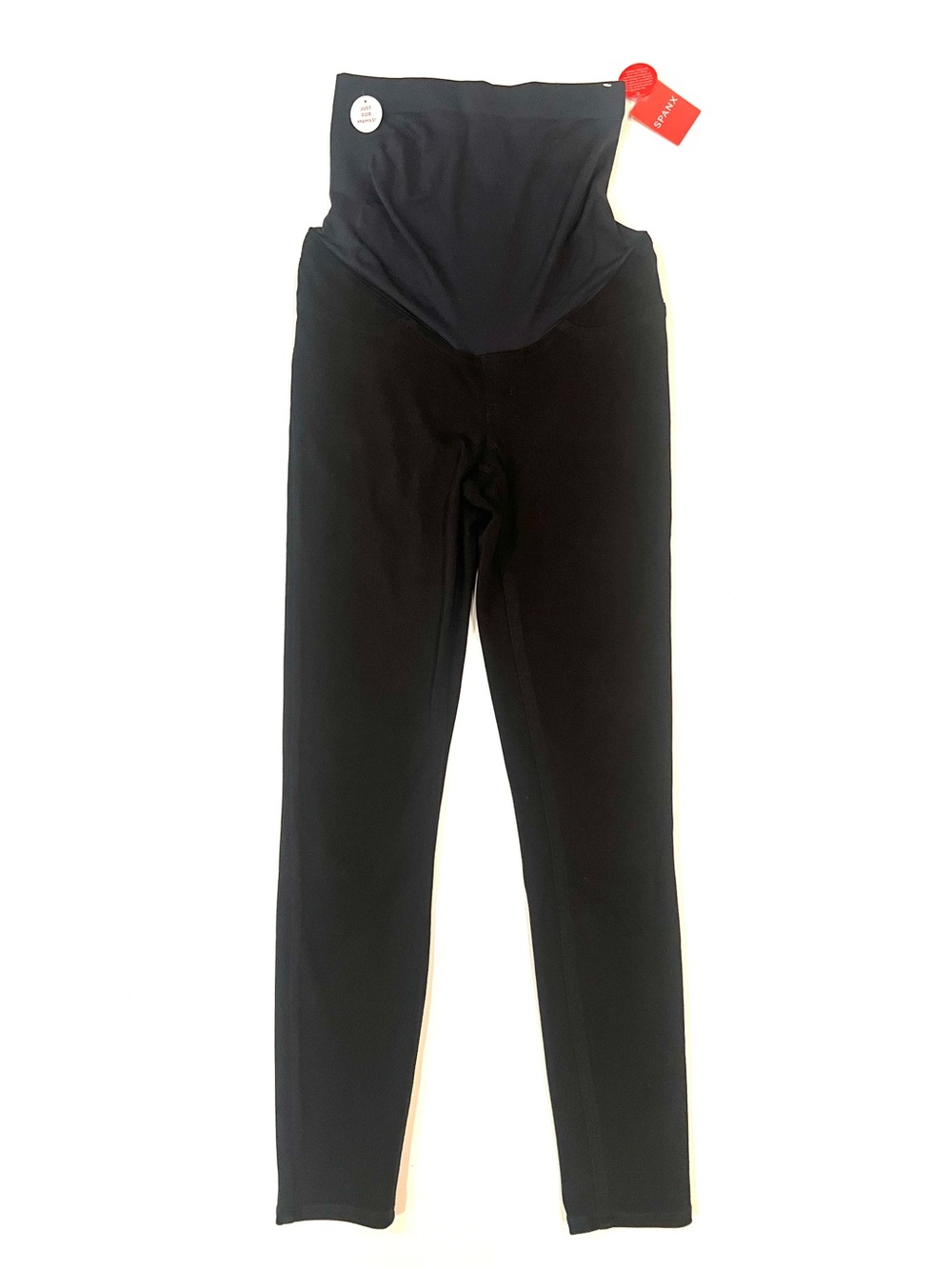 Spanx Mama Maternity Ankle Black Stretch Jean-ish Leggings w Support Panel Small